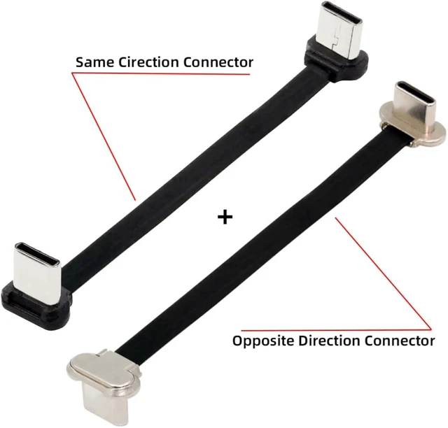 Alt view image 2 of 7 - chenyang 2 Pack 2.76Inch USB C Short Flat Cable,USB 2.0 Type C Dual 90 Degree Angled PD 65W Fast Charge Data Extension Cable for Power Bank