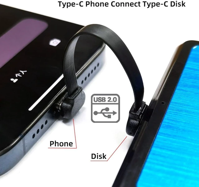 Alt view image 4 of 7 - chenyang 2 Pack 2.76Inch USB C Short Flat Cable,USB 2.0 Type C Dual 90 Degree Angled PD 65W Fast Charge Data Extension Cable for Power Bank