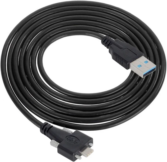 Main image of cablecc USB 3.1 Type-C Dual Screw Locking to Standard USB3.0 Data Cable 3m Panel Mount Type