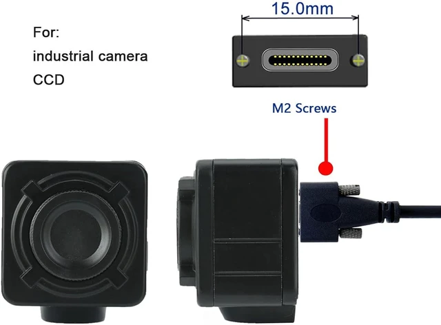 Alt view image 4 of 7 - cablecc USB 3.1 Type-C Dual Screw Locking to Standard USB3.0 Data Cable 3m Panel Mount Type