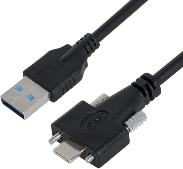 Alt view image 2 of 7 - cablecc USB 3.1 Type-C Dual Screw Locking to Standard USB3.0 Data Cable 3m Panel Mount Type