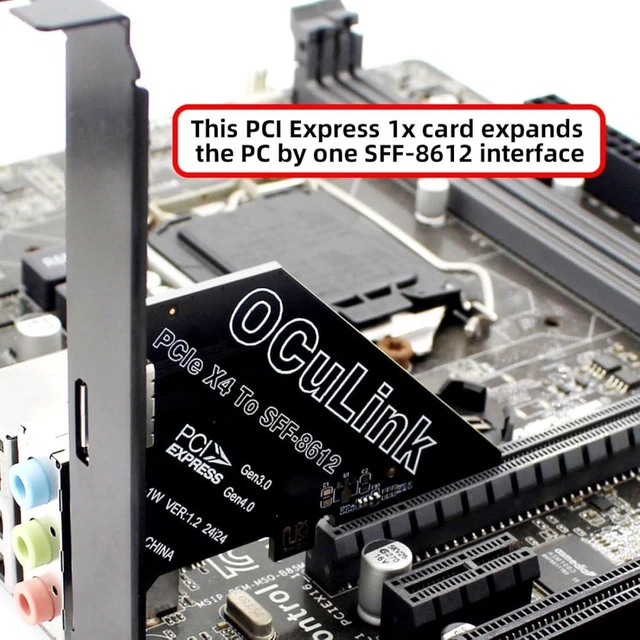 Alt view image 7 of 7 - chenyang Oculink to PCIe 4.0 X1 Adapter,SFF-8611/8612 to PCI Express Expansion Card Adapter with 8cm/12cm Slot Bracket