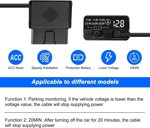 Alt view image 5 of 7 - XMSJSIY 90 Degree Right Angle Mini USB to OBD Parking Monitor Power Cable