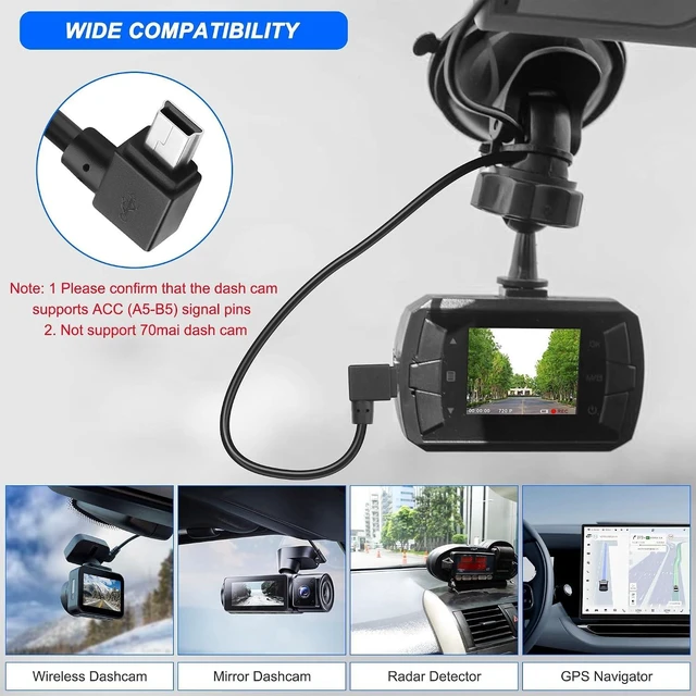 Alt view image 7 of 7 - XMSJSIY 90 Degree Right Angle Mini USB to OBD Parking Monitor Power Cable