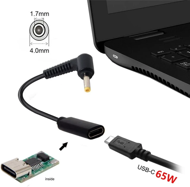 Alt view image 4 of 7 - chenyang USB C to DC 20V 4.0x1.7mm PD 65W Charge Cable for Laptop