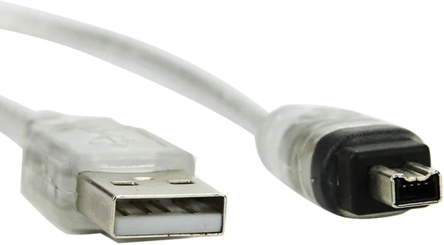 Alt view image 4 of 7 - chenyang USB 2.0 Male to Firewire IEEE 1394 4Pin Male iLink Cable Adapter Only Compatible with Sony DCR-TRV75E 4.92FT/1.5M