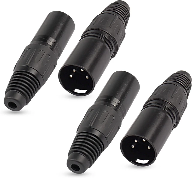 Main image of XMSJSIY 4 Pin XLR Male Plugs Connectors XLR-M Plug Audio Mic Microphone
