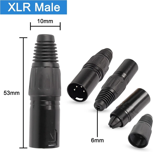 Alt view image 2 of 7 - XMSJSIY 4 Pin XLR Male Plugs Connectors XLR-M Plug Audio Mic Microphone
