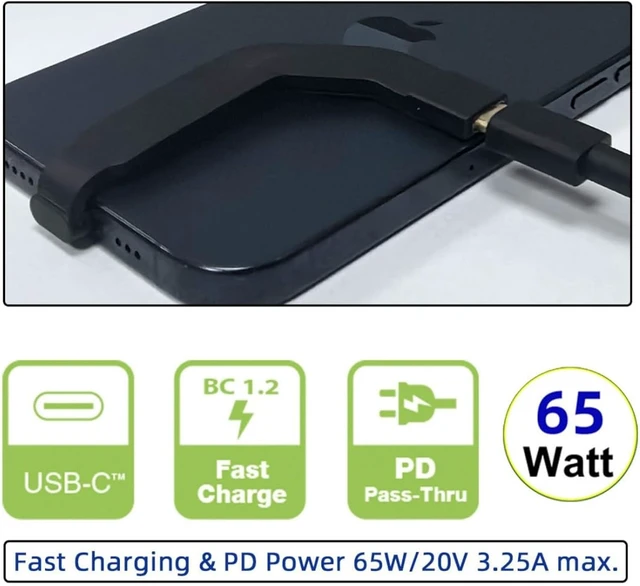 Alt view image 2 of 7 - chenyang 2.76 Inch USB C Short Flat Cable,USB 2.0 Type C Male to Female 90 Degree Angled PD 65W Fast Charge Data Extension Cable
