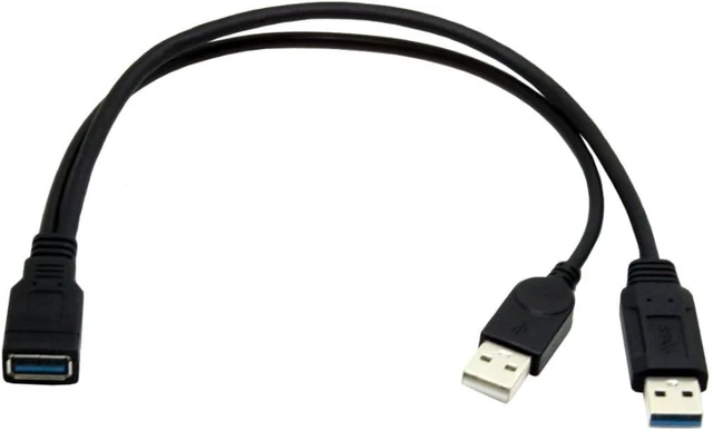 Alt view image 7 of 7 - chenyang USB 3.0 Splitter Y Cable USB 1 Female to 2 Male Extra Power Data Extension Cable for 2.5" Mobile Hard Disk