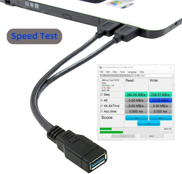 Alt view image 6 of 7 - chenyang USB 3.0 Splitter Y Cable USB 1 Female to 2 Male Extra Power Data Extension Cable for 2.5" Mobile Hard Disk