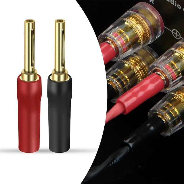 Alt view image 6 of 7 - XMSJSIY 4MM Speaker Banana Plugs HiFi Screw Locking Banana Pins - 4 Pairs