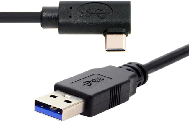 Alt view image 3 of 7 - CY Fit for Quest Link VR USB 3.1 Type-C Left Right Angled Type to Standard USB3.0 Data Cable 1.2M