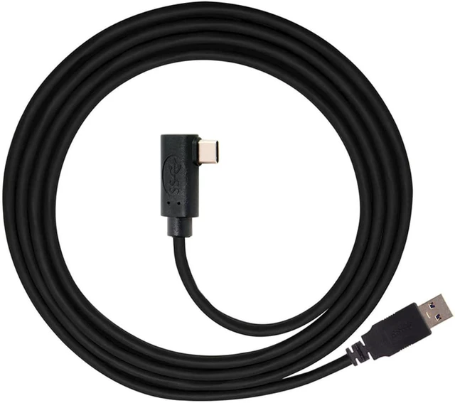 Alt view image 2 of 7 - CY Fit for Quest Link VR USB 3.1 Type-C Left Right Angled Type to Standard USB3.0 Data Cable 1.2M