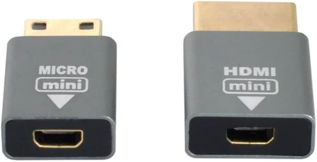 Alt view image 6 of 7 - chenyang Micro HDMI Female to Mini HDMI Male & HDMI Male 1.4 Compatible Adapter 4K@60hz 2pcs/Set