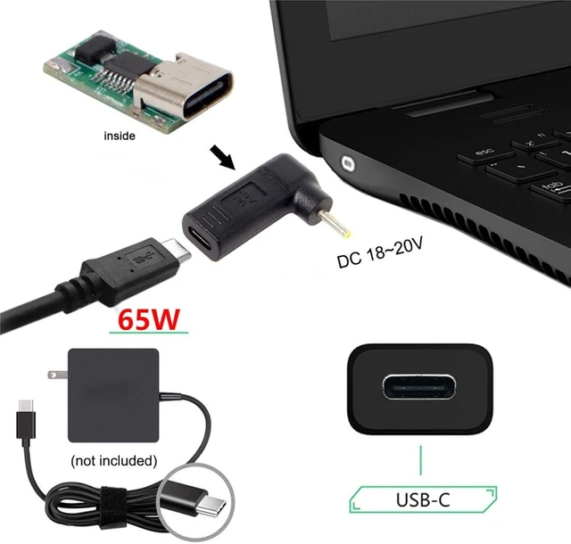 Alt view image 3 of 7 - chenyang USB C to DC 2.5x0.7MM PD 65W Emulator Trigger Converter Adapter