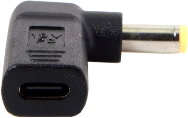 Alt view image 5 of 7 - chenyang USB C to DC 5.5x2.5MM 90Degree Angled PD65W 20V Fast Charging Power Adapter for Laptop