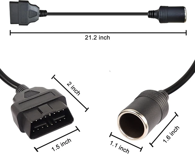 Alt view image 2 of 7 - XMSJSIY OBD2 to Cigarette Lighter Female Socket Adapter Connecter