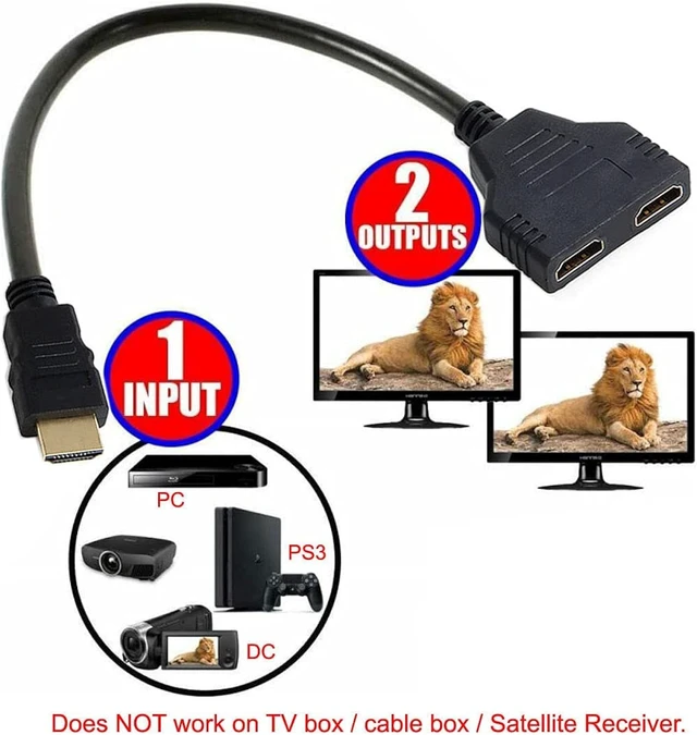 Alt view image 3 of 7 - chenyang HDMI 1 to 2 Splitter Switch Extension Cable Adapter with Micro & Mini HDMI Connector