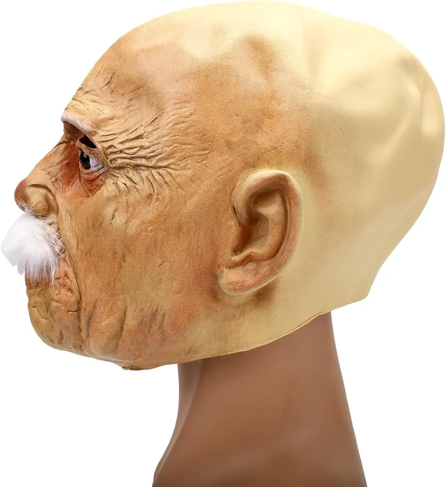 Alt view image 3 of 7 - LICAEVEY Lifelike Old Man Head Cover Latex Full Face Mask
