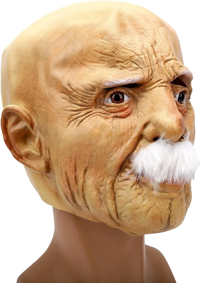 Alt view image 5 of 7 - LICAEVEY Lifelike Old Man Head Cover Latex Full Face Mask