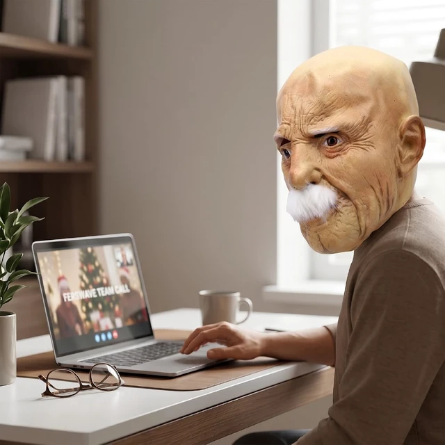 Alt view image 4 of 7 - LICAEVEY Lifelike Old Man Head Cover Latex Full Face Mask