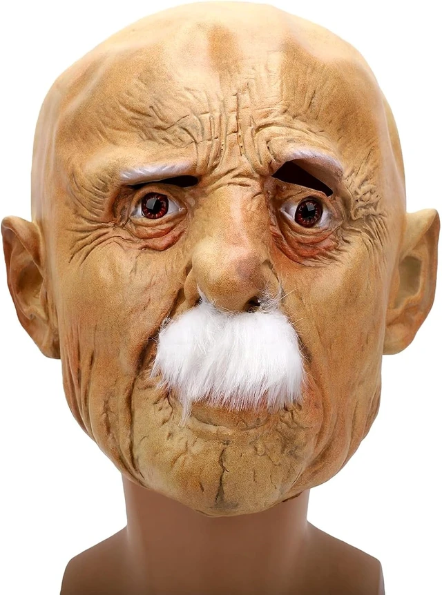 Alt view image 6 of 7 - LICAEVEY Lifelike Old Man Head Cover Latex Full Face Mask