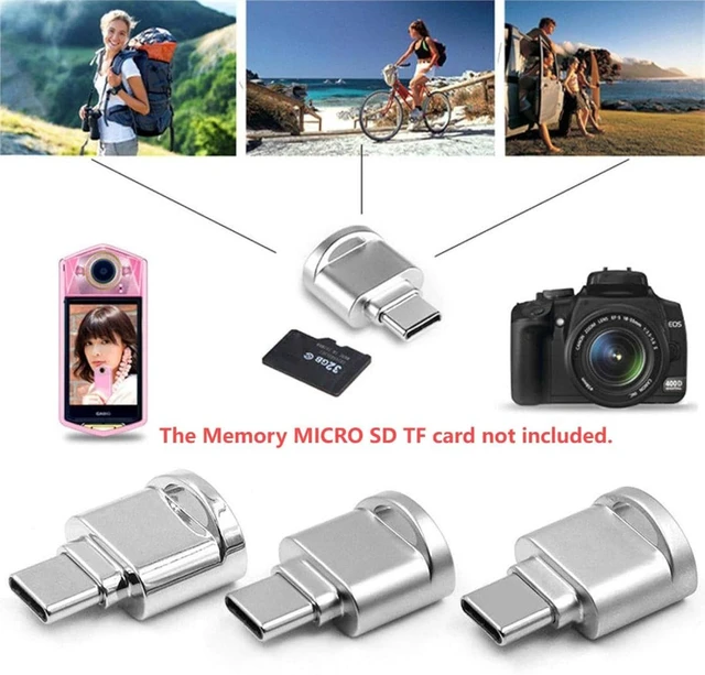 Alt view image 2 of 7 - CY 2pcs USB Type C USB-C to Micro SD SDXC TF Card Reader Adapter for Laptop Cell Phone (2pcs/Set)