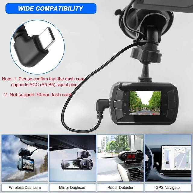 Alt view image 7 of 7 - XMSJSIY OBD Power Cable for Dash Camera 90 Degree Right Angle Type C to OBD