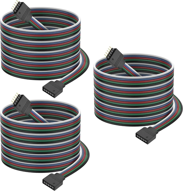 Main image of XMSJSIY 5 PIN JST RGBW Extension Cable LED Strip Connector Wire- 3PCS
