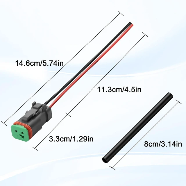 Alt view image 2 of 7 - XMSJSIY 2 Pin DT Connectors Waterproof 2 Wire Connector -5 Kits (Female)