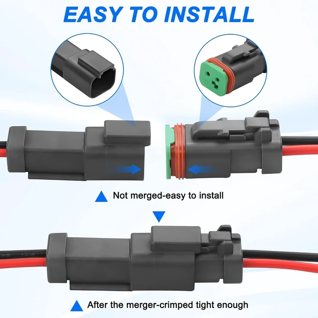 Alt view image 5 of 7 - XMSJSIY 2 Pin DT Connectors Waterproof 2 Wire Connector -5 Kits (Female)