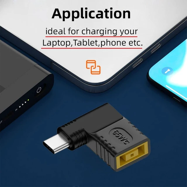 Alt view image 6 of 7 - chenyang USB C to DC 11x4.5mm Thinkpad X1 Power Plug Charge Adapter for Laptop Phone 90 Degree Angled Connector