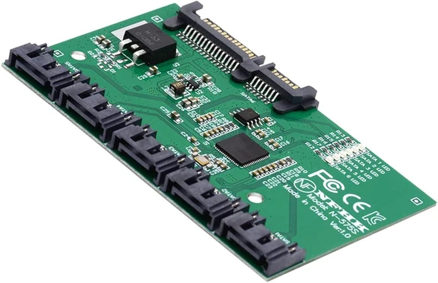 Main image of Cablecc 6Gbps SATA 3.0 1 to 5 Splitter Ports HUB Adapter Converter PM Multiplier Port Selector JMB575