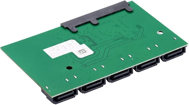 Alt view image 7 of 7 - Cablecc 6Gbps SATA 3.0 1 to 5 Splitter Ports HUB Adapter Converter PM Multiplier Port Selector JMB575