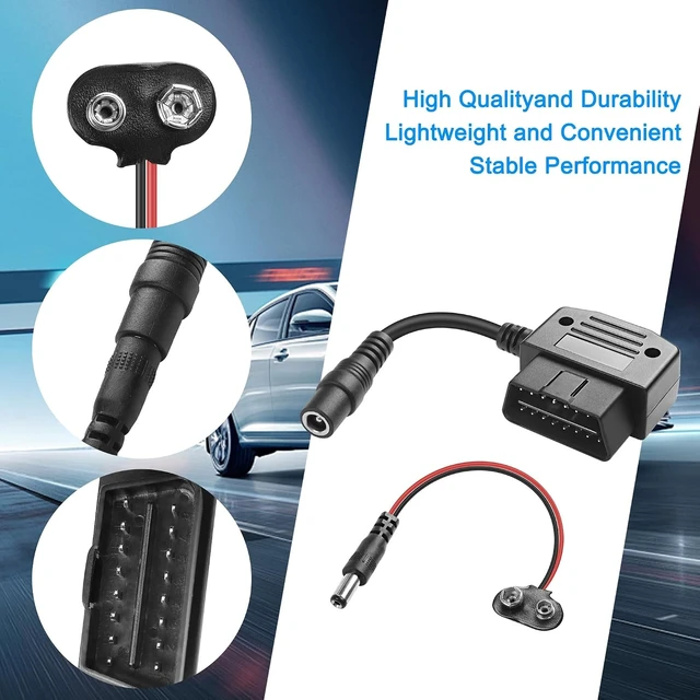 Alt view image 4 of 7 - XMSJSIY 16Pin OBD OBD2 Memory Saver AC/9V Vehicle Battery Saver-30CM/11.8IN