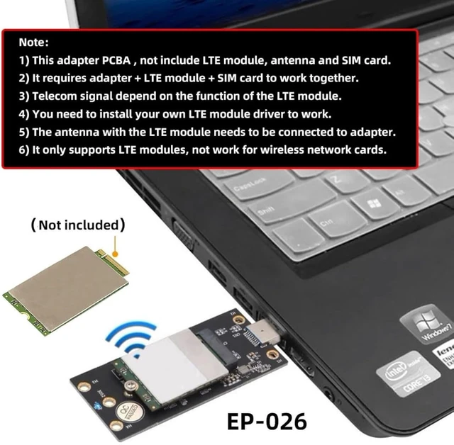 Alt view image 5 of 7 - Chenyang WWAN Card NGFF M.2 Key-B to USB 3.0 Riser Card Adapter with SIM Slot for 3G/4G/5G LTE Wireless Module Modem Card
