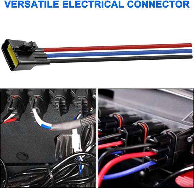 Alt view image 6 of 7 - XMSJSIY Pulse Bus Bar Power Pigtail Connector 16AWG 3 Pin Male Harness