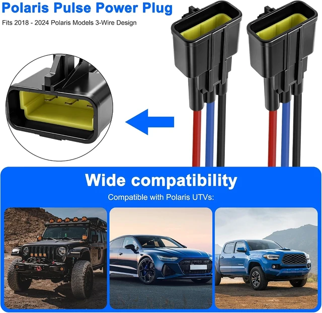 Alt view image 7 of 7 - XMSJSIY Pulse Bus Bar Power Pigtail Connector 16AWG 3 Pin Male Harness