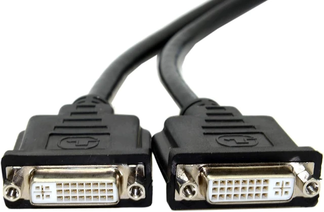 Alt view image 5 of 7 - Cablecc DMS-59 Male to Dual DVI 24 + 5 Female Splitter Extension Cable for Graphics Cards and Monitors