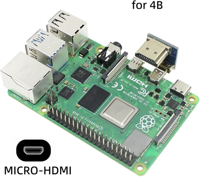 Alt view image 7 of 7 - cablecc 2pcs/Set HDMI to Micro HDMI Type A to Type-D Male Connector Socket Opposite U Shape Back Angled for Raspberry PI 3B/3B+/4B