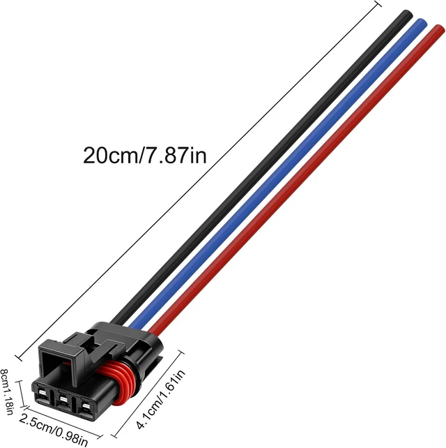 Alt view image 2 of 7 - XMSJSIY Pulse Bus Bar Power Pigtail Connector 16AWG 3 Pin Female Harness