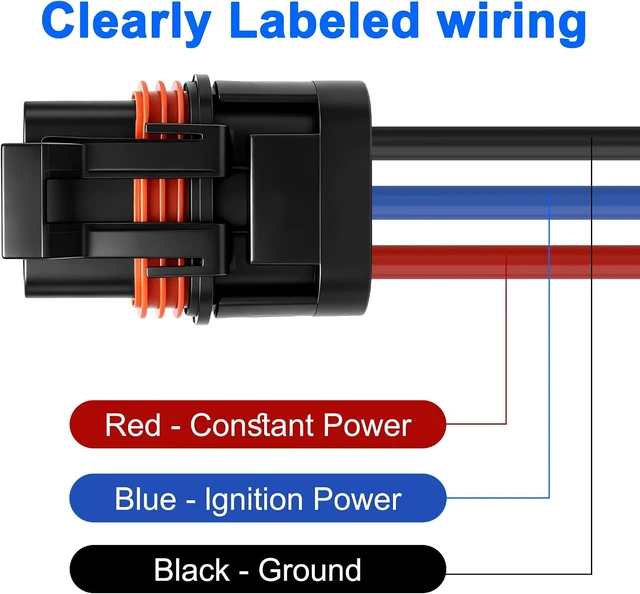 Alt view image 5 of 7 - XMSJSIY Pulse Bus Bar Power Pigtail Connector 16AWG 3 Pin Female Harness