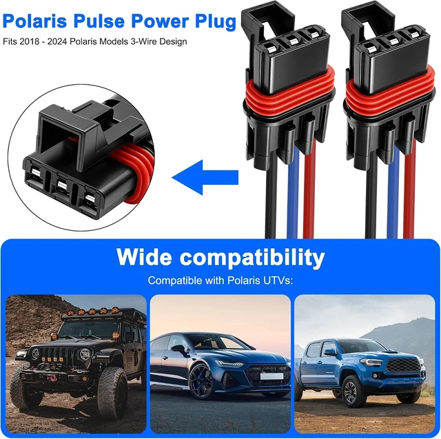 Alt view image 7 of 7 - XMSJSIY Pulse Bus Bar Power Pigtail Connector 16AWG 3 Pin Female Harness