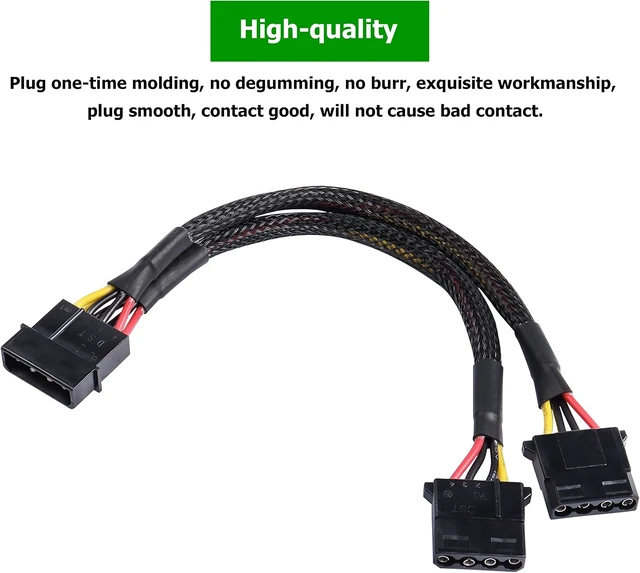 Alt view image 3 of 7 - XMSJSIY 4 Pin IDE Y Splitter Adapter Connecter Cable 4Pin IDE Male to Dual