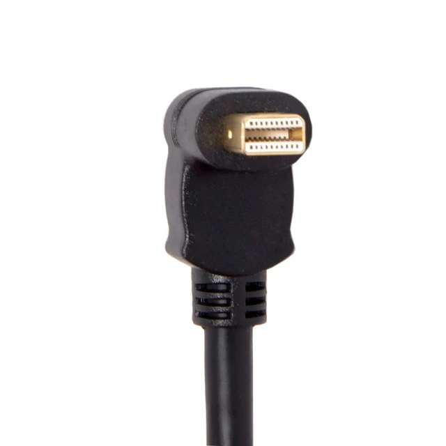 Alt view image 4 of 7 - Cablecc Mini DP DisplayPort 90 Degree to DisplayPort Female Cable for Displays Monitors (Up Angled)