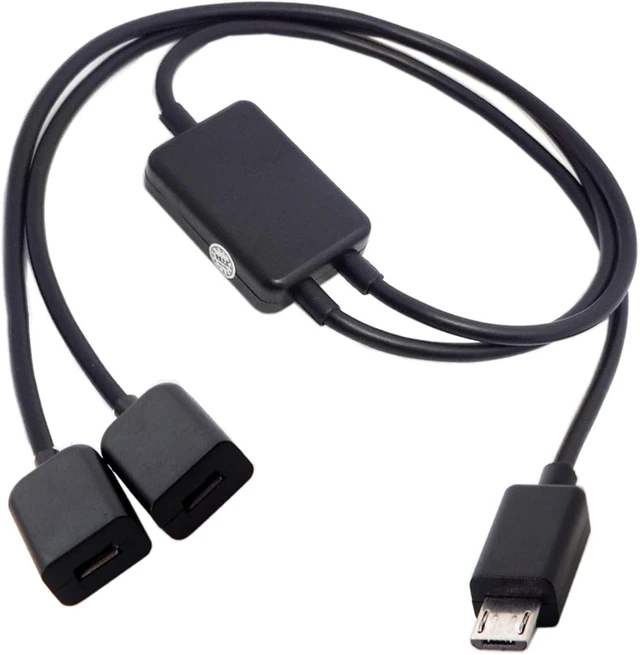 Alt view image 6 of 7 - Chenyang Micro USB OTG Cable,Micro USB 1 Male to 2 Female Dual Ports Hub Cable for Laptop PC & Mouse & Flash Disk