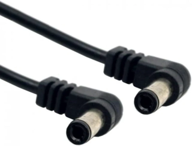 Main image of cablecc DC Power 5.5 x 2.1mm / 2.5mm Male to 5.5 2.1/2.5mm Male Plug Cable Right Angled 90 Degree 60cm 24AWG