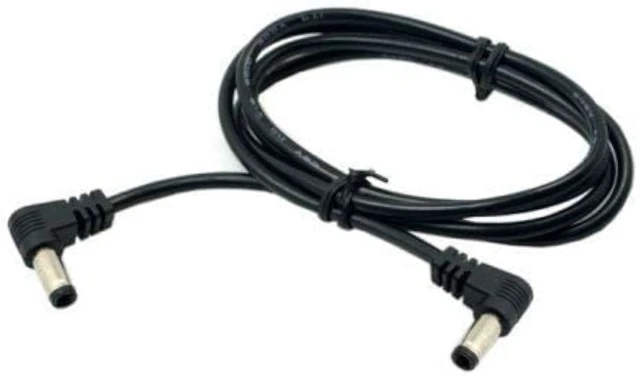 Alt view image 5 of 5 - cablecc DC Power 5.5 x 2.1mm / 2.5mm Male to 5.5 2.1/2.5mm Male Plug Cable Right Angled 90 Degree 60cm 24AWG