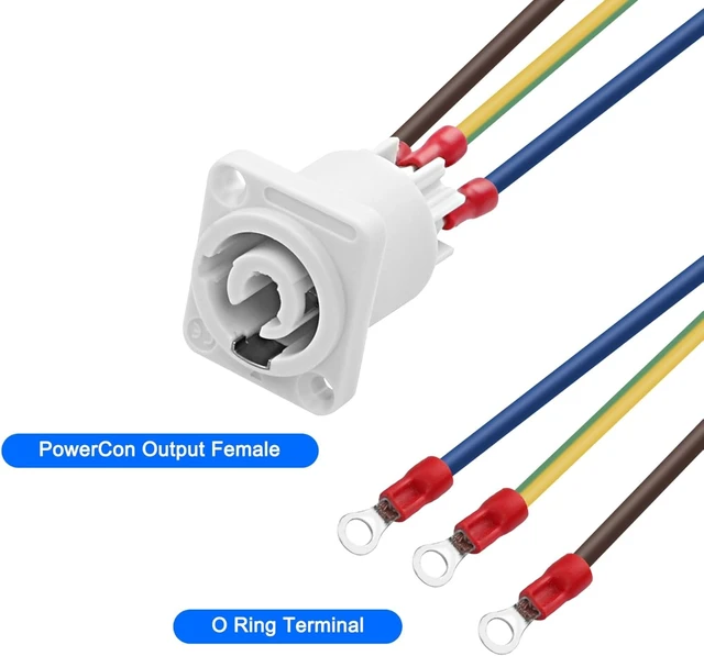 Alt view image 4 of 7 - XMSJSIY PowerCon Power Cable PowerCon Output Female Panel Mount to O Ring